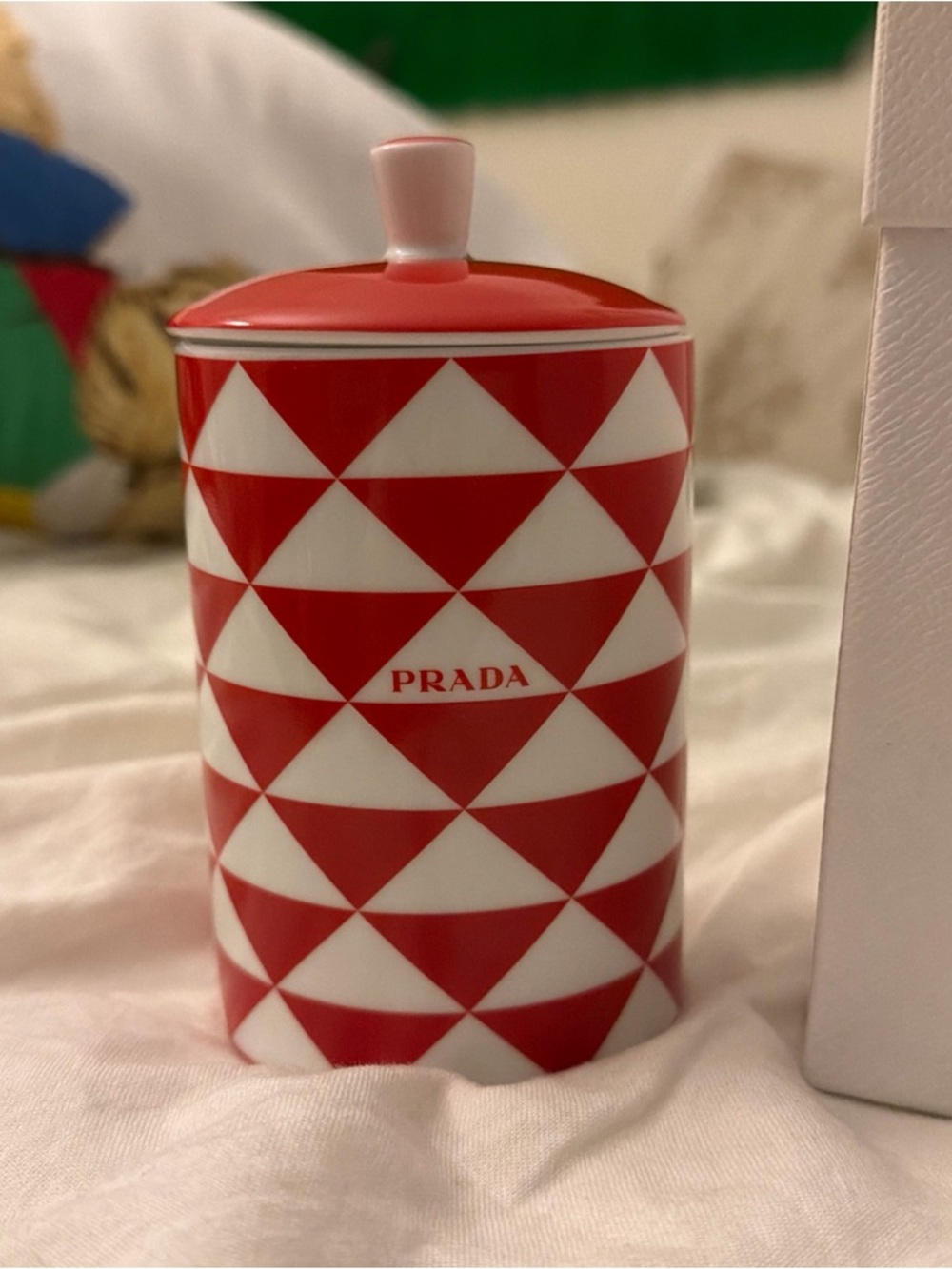 Prada Red Symbole Triangle Scented Candle  [UNUSED]